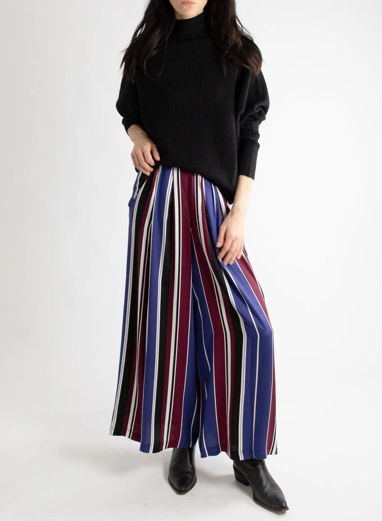 Vienna Pant - Cool Toned Stripe