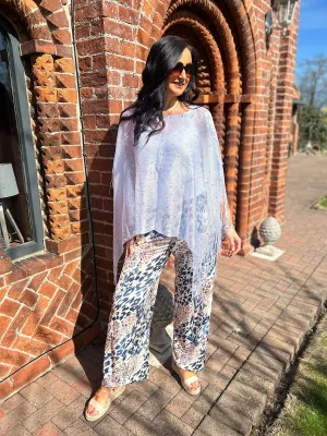 White Diamante Tassel Shawl Susan