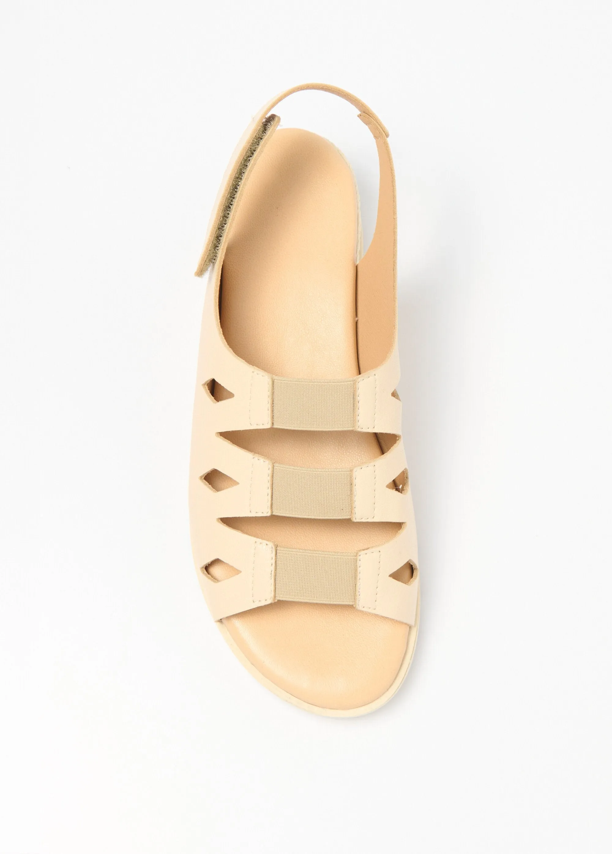 Wide open elasticated sandals