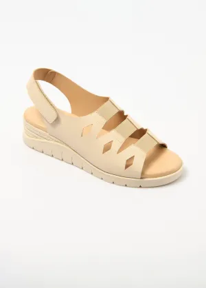 Wide open elasticated sandals