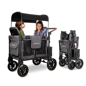 Wonderfold - W2 Luxe Pro Double Stroller For 2 kids, Charcoal Gray