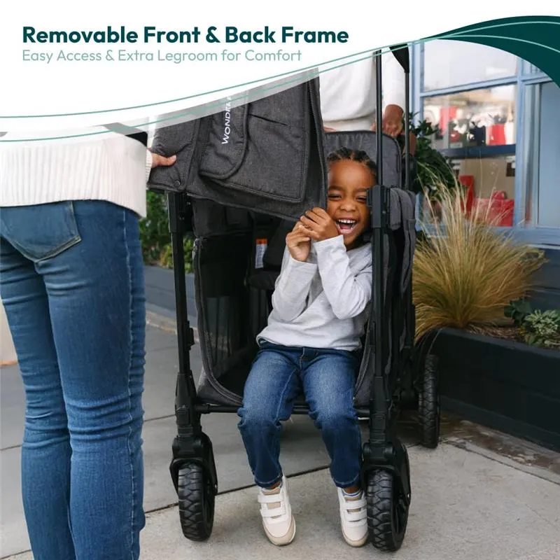 Wonderfold - W2 Luxe Pro Double Stroller For 2 kids, Charcoal Gray